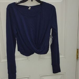 Women's Navy Blue Long Sleeve Top